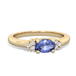 Tanzanite Simply Elegant East-West 14K Yellow Gold ring R2480