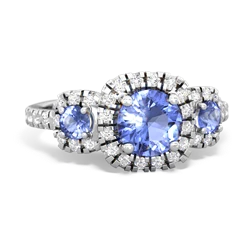 Tanzanite Regal Halo 14K White Gold ring R5350