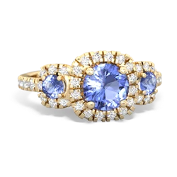 Tanzanite Regal Halo 14K Yellow Gold ring R5350