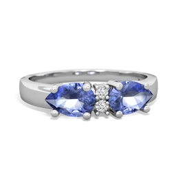 Tanzanite Pear Bowtie 14K White Gold ring R0865