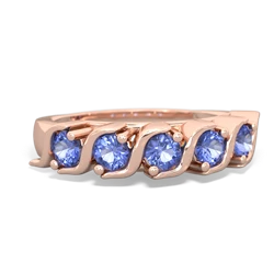 Tanzanite Anniversary Band 14K Rose Gold ring R2089