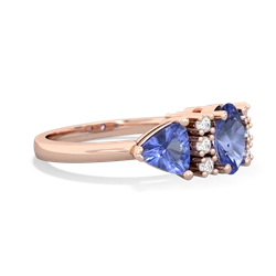 Tanzanite Antique Style Three Stone 14K Rose Gold ring R2186