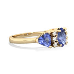 Tanzanite Antique Style Three Stone 14K Yellow Gold ring R2186