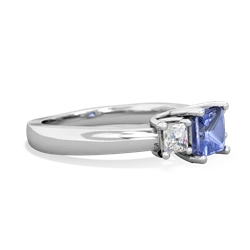 Tanzanite Three Stone Trellis 14K White Gold ring R4015