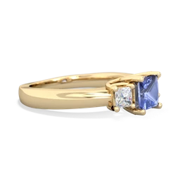 Tanzanite Three Stone Trellis 14K Yellow Gold ring R4015