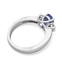 Tanzanite Diamond Three Stone Oval Trellis 14K White Gold ring R4024