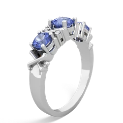 Tanzanite Hugs And Kisses 14K White Gold ring R5016