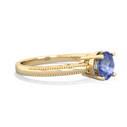 Tanzanite Milgrain Filigree 14K Yellow Gold ring R5090