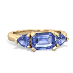 Tanzanite Three Stone 14K Yellow Gold ring R5235