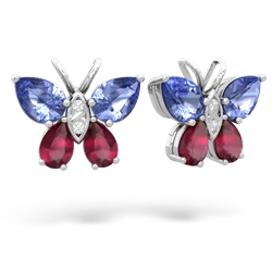 Tanzanite Butterfly 14K White Gold earrings E2215