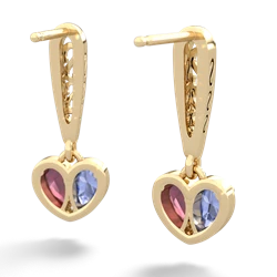 Tanzanite Filligree Heart 14K Yellow Gold earrings E5070