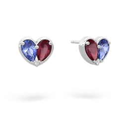 Tanzanite 'Our Heart' 14K White Gold earrings E5072