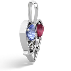 Tanzanite Celtic Trinity Heart 14K White Gold pendant P5331