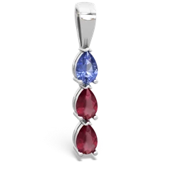 Tanzanite Dew Drops 14K White Gold pendant P2251