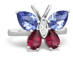 Tanzanite Butterfly 14K White Gold ring R2215