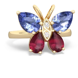 Tanzanite Butterfly 14K Yellow Gold ring R2215