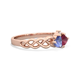 Tanzanite Heart To Heart Braid 14K Rose Gold ring R5870