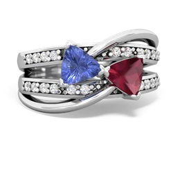 Tanzanite Bowtie 14K White Gold ring R2360