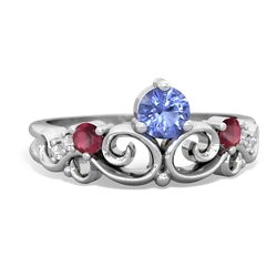 Tanzanite Crown Keepsake 14K White Gold ring R5740