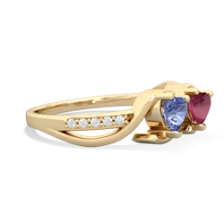 Tanzanite Side By Side 14K Yellow Gold ring R3090