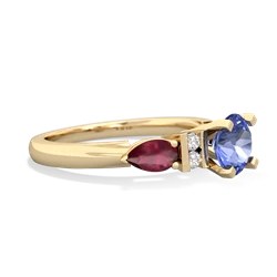 Tanzanite 6Mm Round Eternal Embrace Engagement 14K Yellow Gold ring R2005