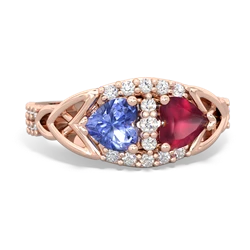 Tanzanite Sparkling Celtic Knot 14K Rose Gold ring R2645