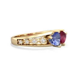 Tanzanite Heart To Heart 14K Yellow Gold ring R3342