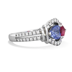 Tanzanite Art-Deco Keepsake 14K White Gold ring R5630