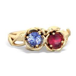 Tanzanite Rose Garden 14K Yellow Gold ring R5510