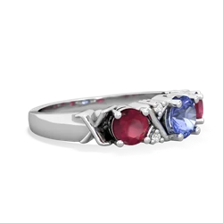 Tanzanite Hugs And Kisses 14K White Gold ring R5016