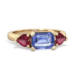 Tanzanite Three Stone 14K Yellow Gold ring R5235