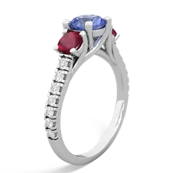 Tanzanite Pave Trellis 14K White Gold ring R5500