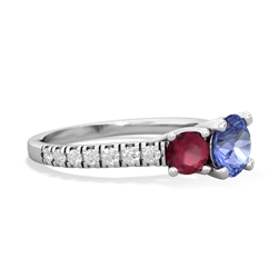 Tanzanite Pave Trellis 14K White Gold ring R5500