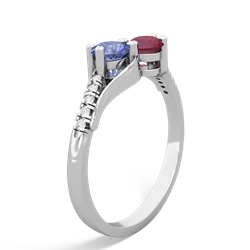 Tanzanite Infinity Pave Two Stone 14K White Gold ring R5285