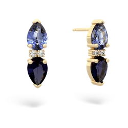 Tanzanite Bowtie Drop 14K Yellow Gold earrings E0865
