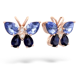 Tanzanite Butterfly 14K Rose Gold earrings E2215