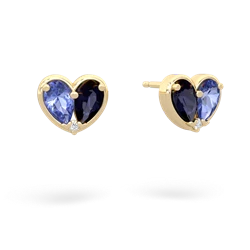 Tanzanite 'Our Heart' 14K Yellow Gold earrings E5072