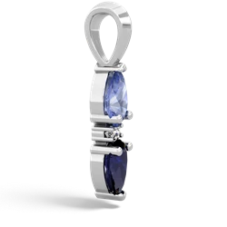 Tanzanite Bowtie Drop 14K White Gold pendant P0865