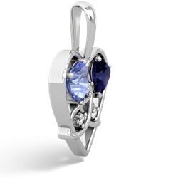 Tanzanite Celtic Trinity Heart 14K White Gold pendant P5331