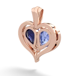 Tanzanite Two Become One 14K Rose Gold pendant P5330