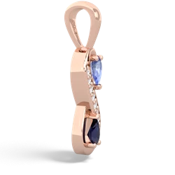 Tanzanite Diamond Infinity 14K Rose Gold pendant P5390