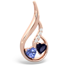 Tanzanite Keepsake Curves 14K Rose Gold pendant P5450