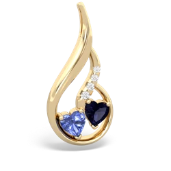 Tanzanite Keepsake Curves 14K Yellow Gold pendant P5450