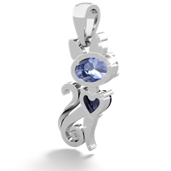 Tanzanite Kitten 14K White Gold pendant P5780