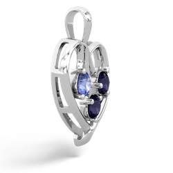 Tanzanite Glowing Heart 14K White Gold pendant P2233