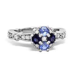 Tanzanite Sparkling Tiara Cluster 14K White Gold ring R26293RD