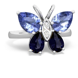 Tanzanite Butterfly 14K White Gold ring R2215