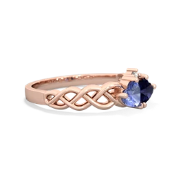 Tanzanite Heart To Heart Braid 14K Rose Gold ring R5870