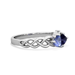 Tanzanite Heart To Heart Braid 14K White Gold ring R5870