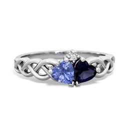 Tanzanite Heart To Heart Braid 14K White Gold ring R5870